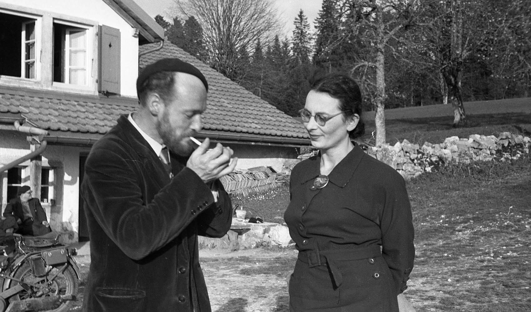 Arthur Nicolet et son épouse, 1949, Les Roches de Moron (Suisse, NE) Photo Jean Bühler – DAV BVCF