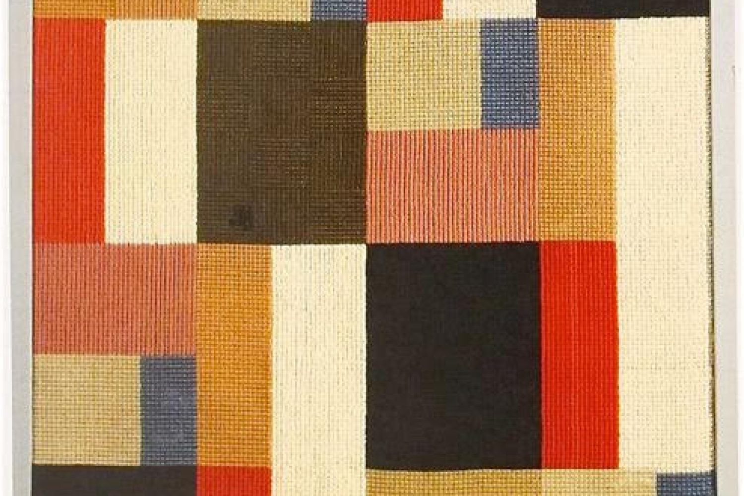 Composition verticale-horizontale (1916), Sophie Taeuber-Arp, née en 1889 à Davos, décédée à Zurich en 1943. (Source Wikipédia)